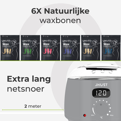 Wax apparaat grijs met lange kabel en gebruiksvriendelijke bediening.