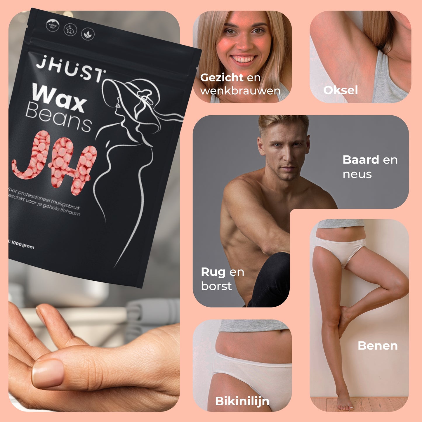 JHust Wax Pearls Rose 1KG