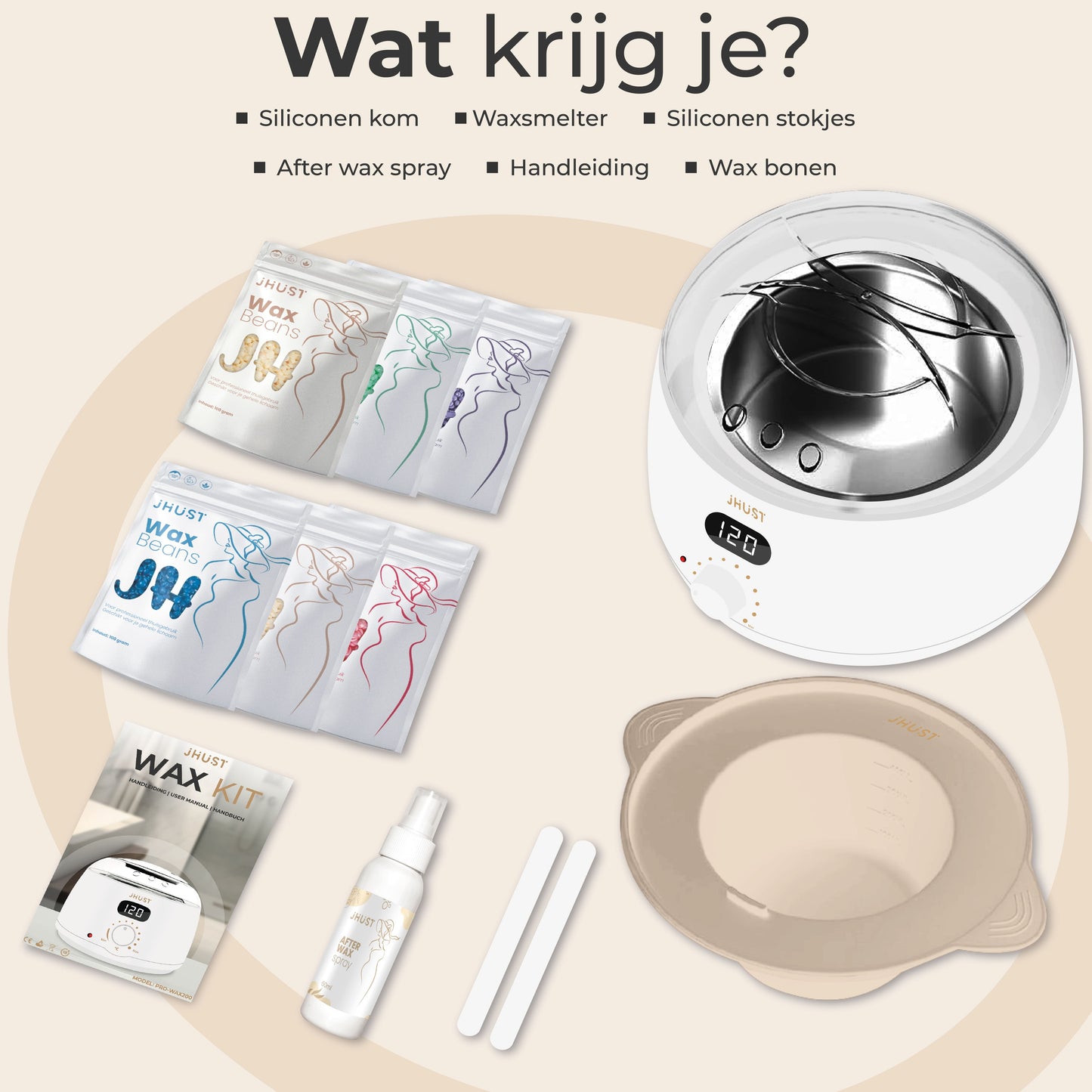 JHust Professionele Wax Apparaat SET Wit