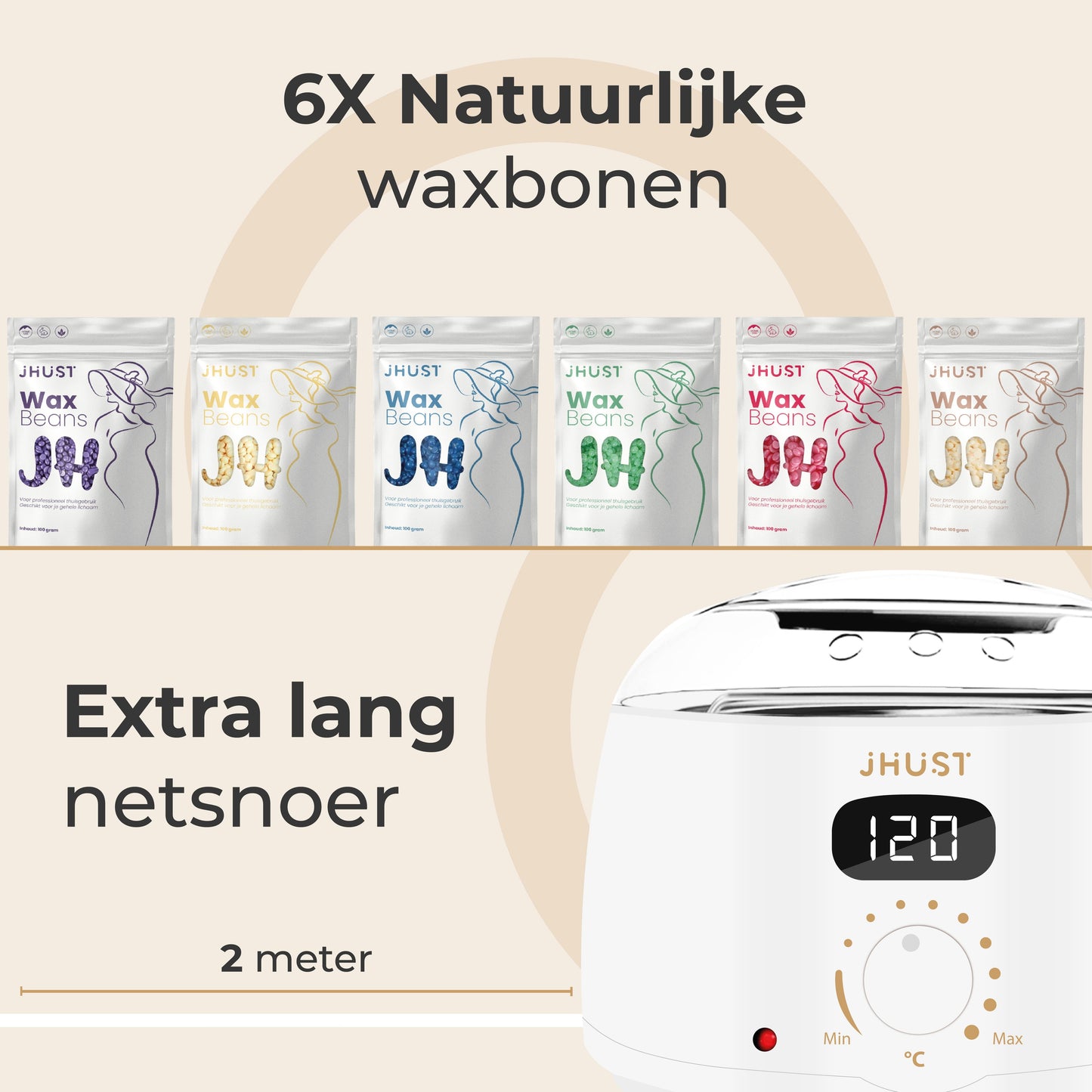 JHust Professionele Wax Apparaat SET Wit
