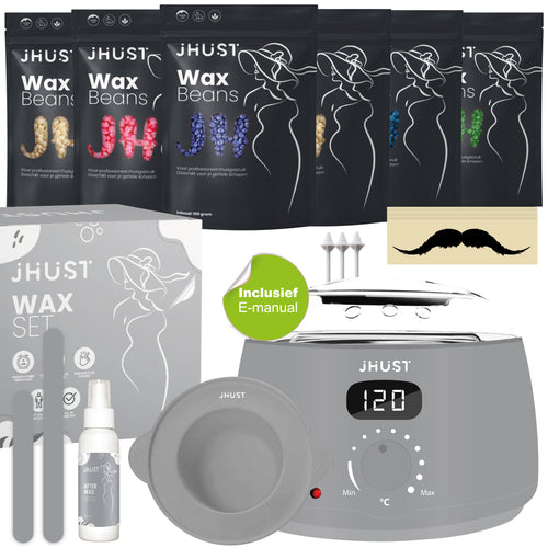 JHust wax apparaat set grijs met waxbonen en accessoires