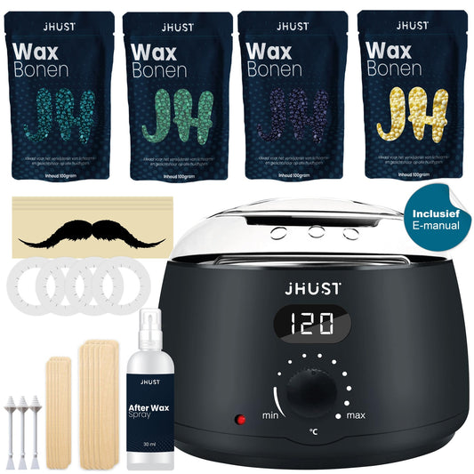 Wax apparaat set zwart met wax bonen